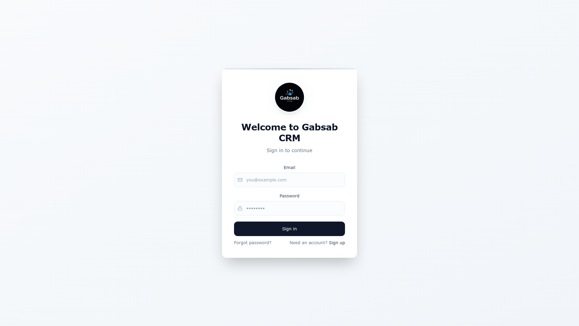 Gabsab CRM screenshot
